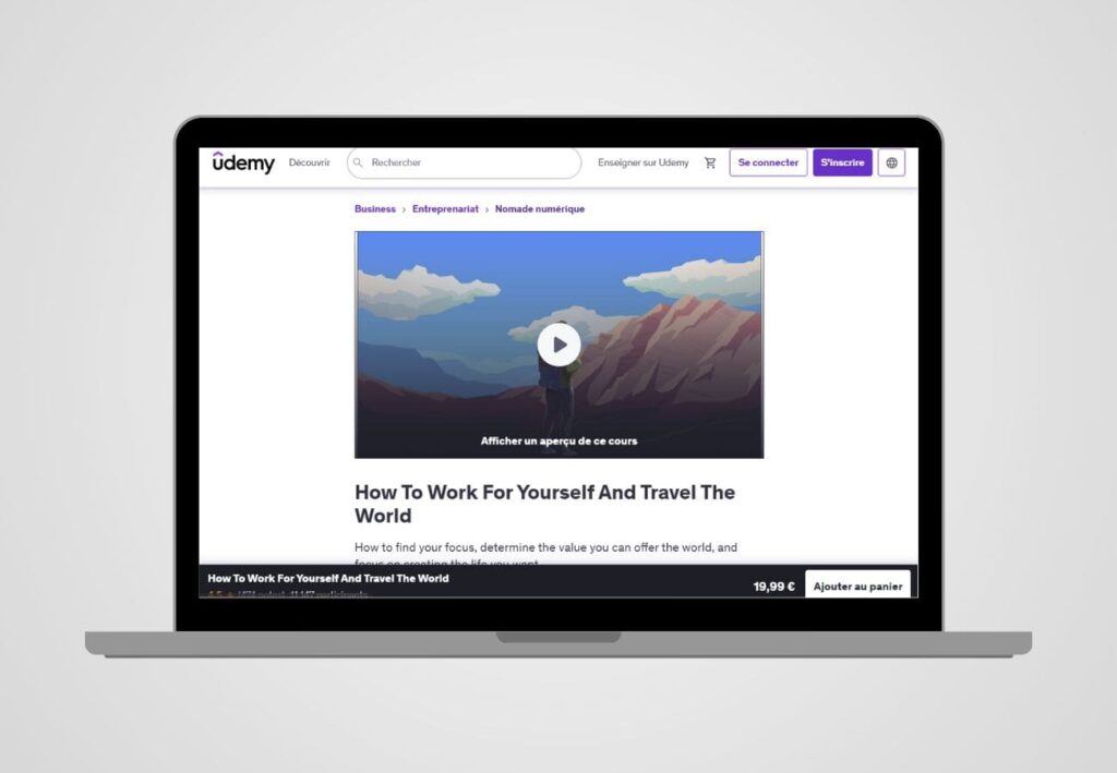 udemy formation digital nomad how to work from everywhere