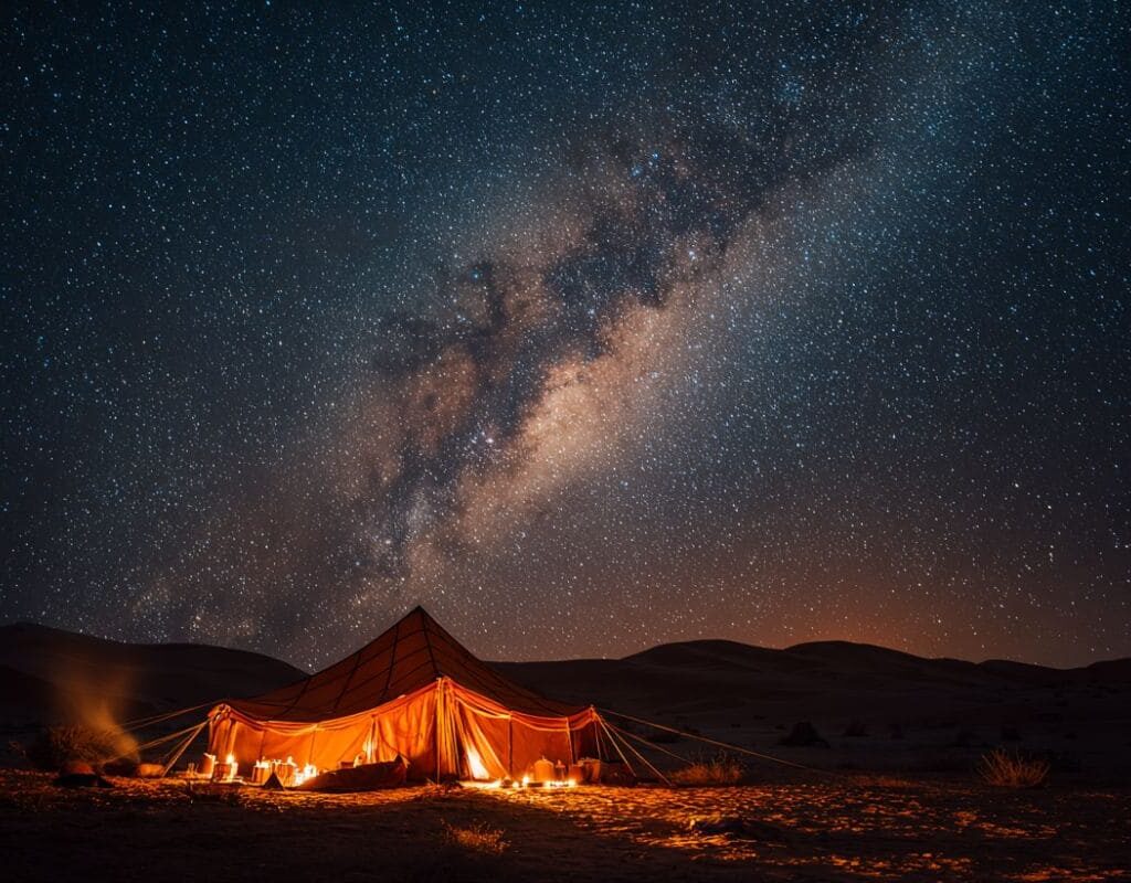 bivouac dans le désert marocain