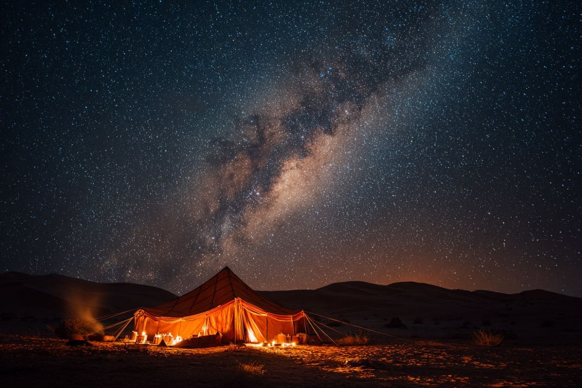 bivouac dans le désert marocain