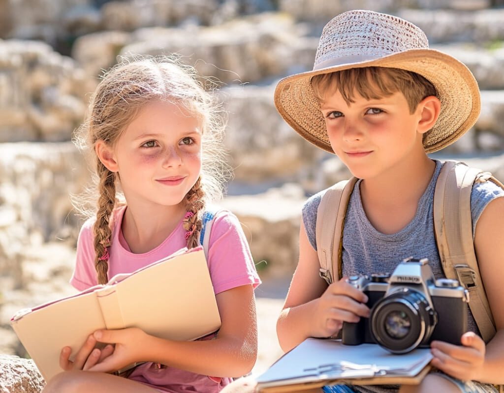 enfants en famille nomade
