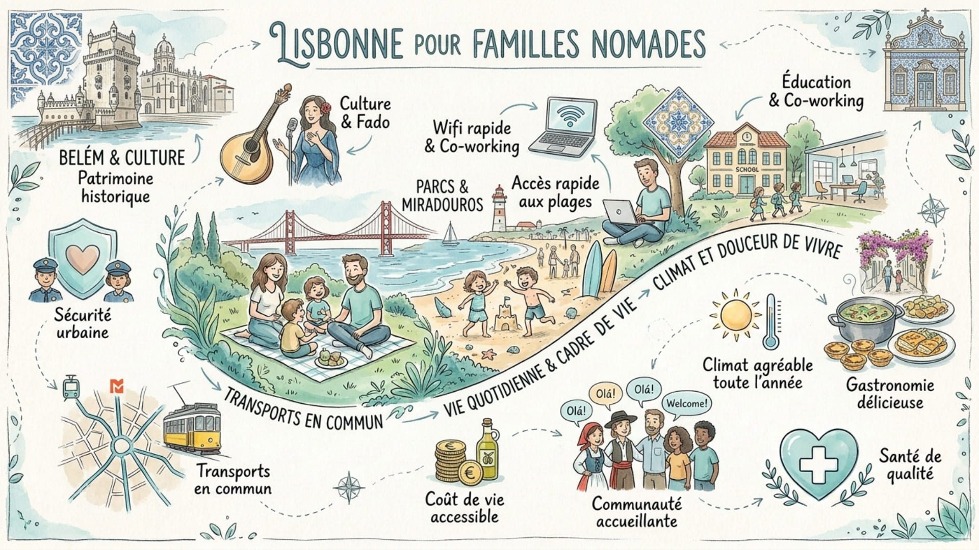 infographie lisbonne destination famille nomade