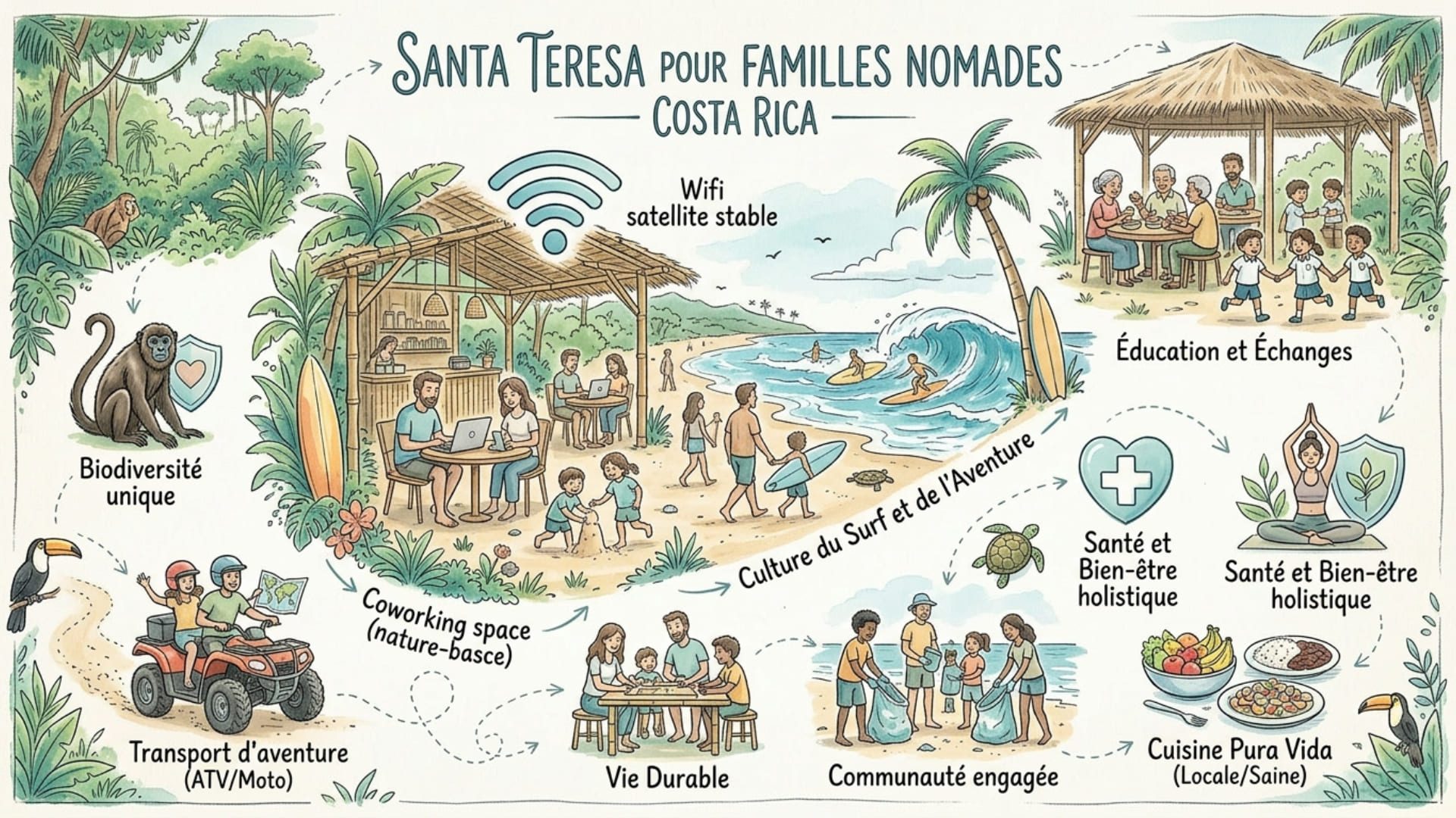 infographie santa teresa destination famille nomade