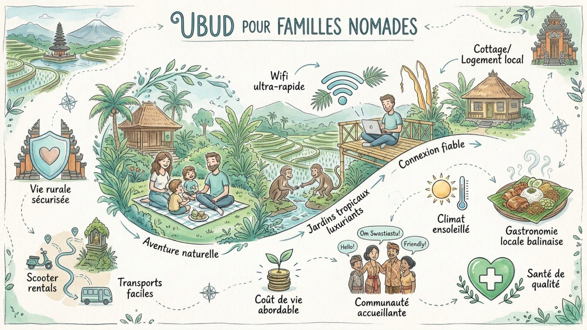 infographie ubud destination famille nomade