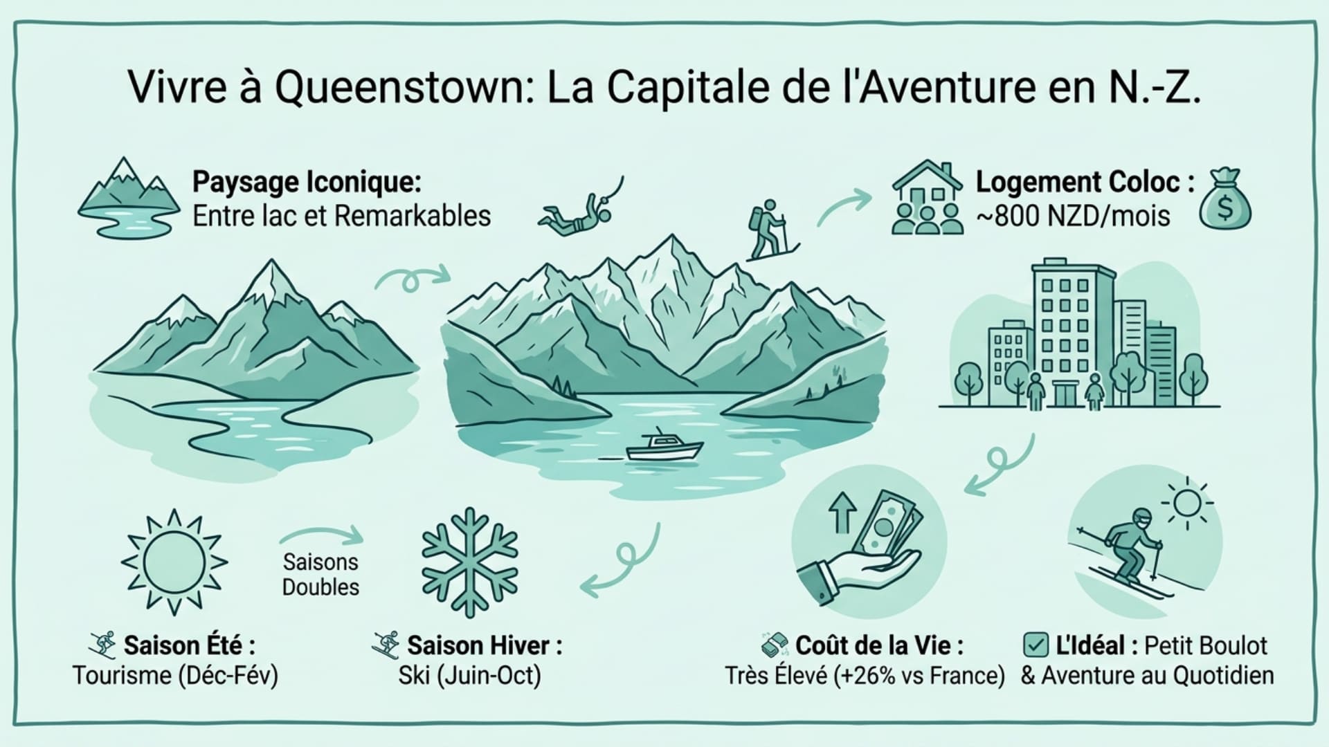infographie vivre à queenstown