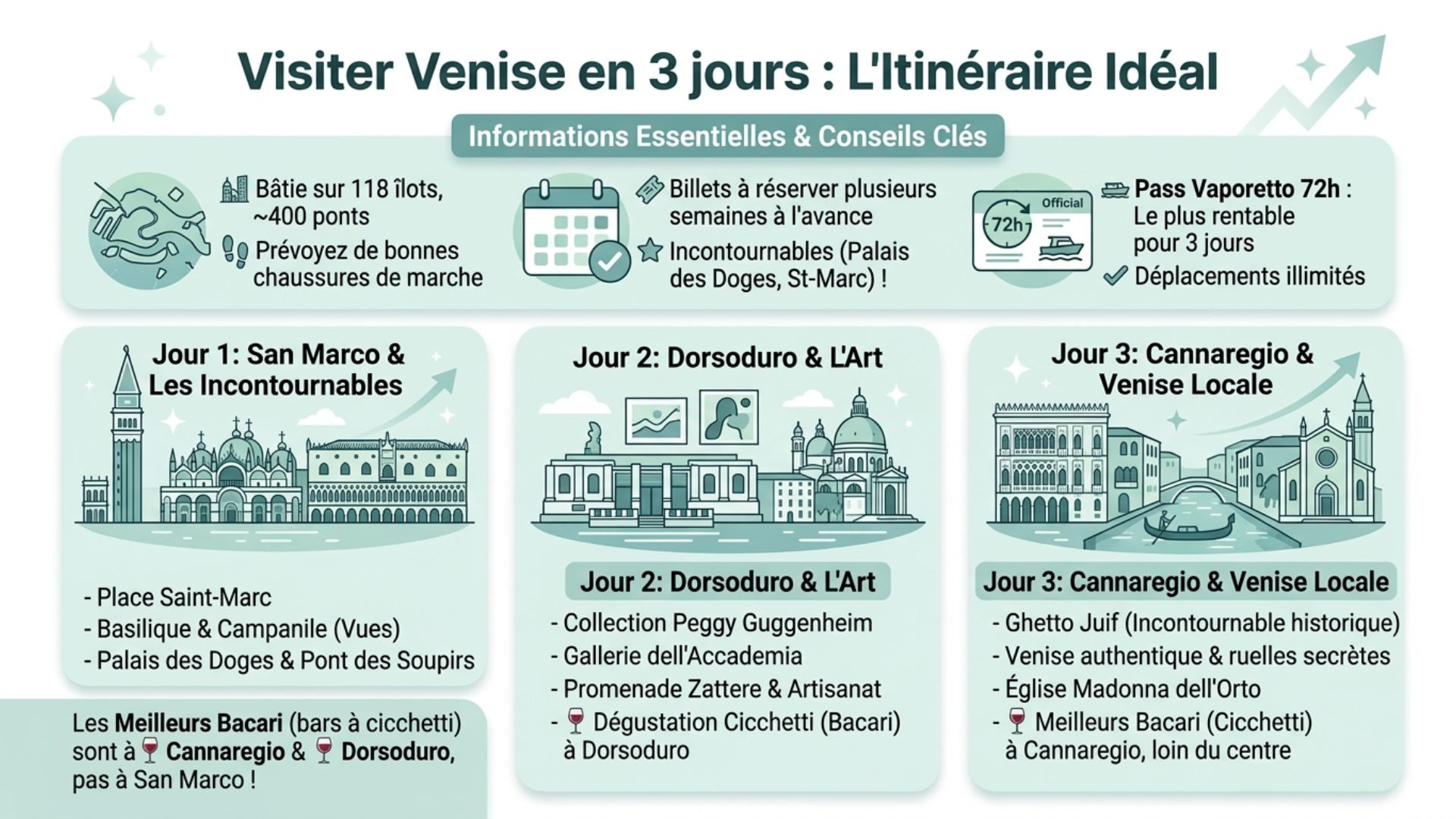 infographie visiter venise en 3 jours