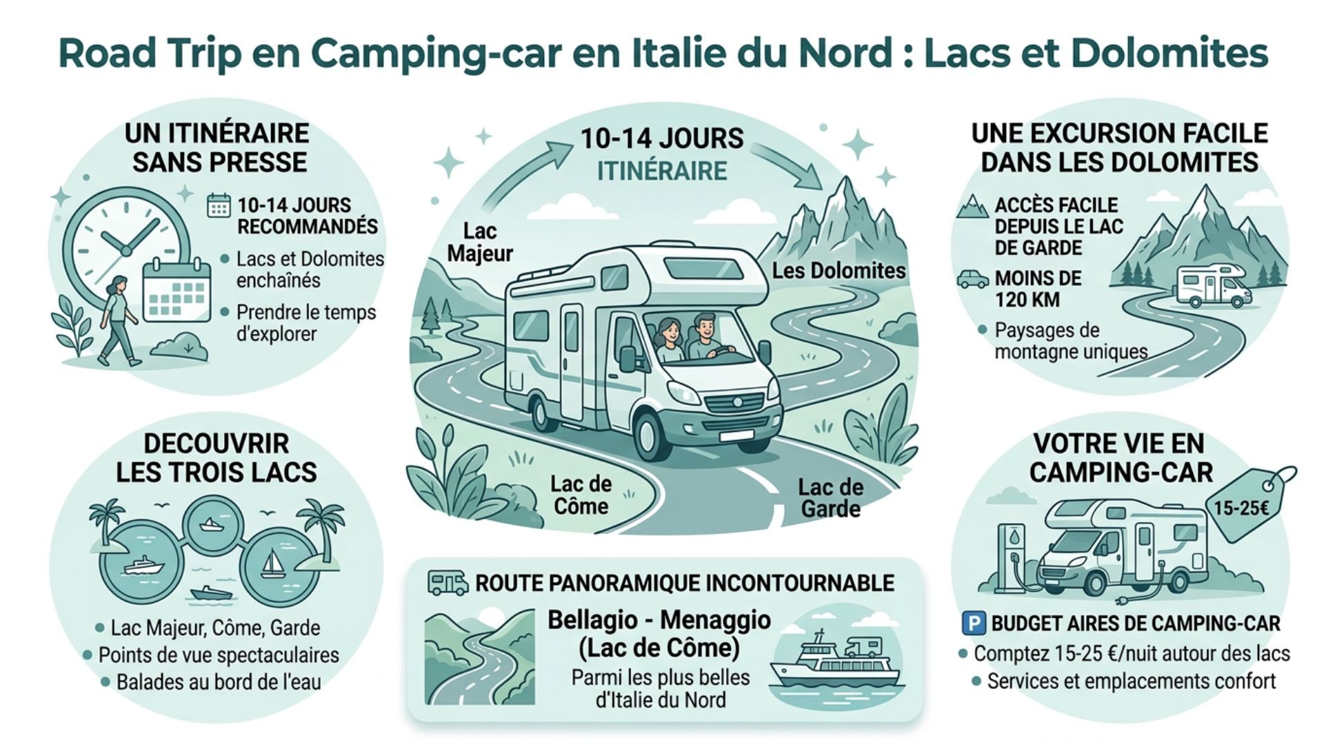 infographie road trip italie du nord